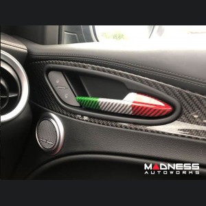 Alfa Romeo Stelvio Interior Door Handle Trim Set - Carbon Fiber - Italian Theme